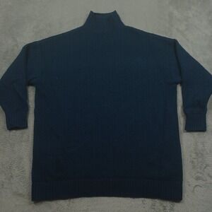 Basin Range Sweater Womens Small Blue Mock Neck Oversized Knit Pullover